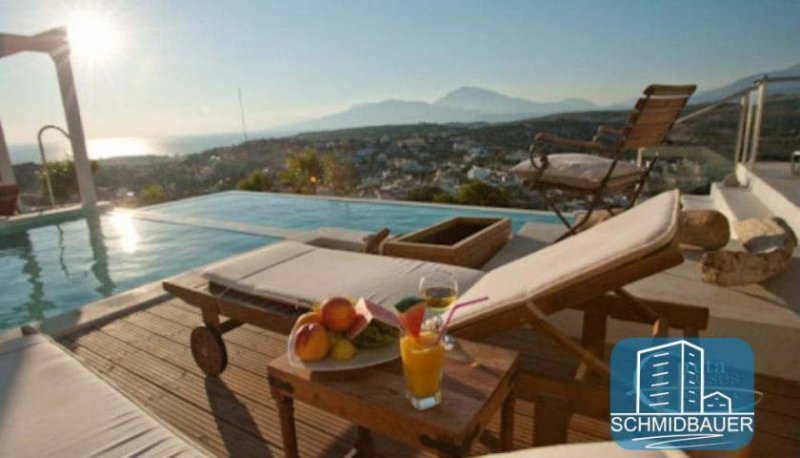 Pitsidia Kreta, Pitsidia: Makellose Villa mit herrlichem Meerblick und Infinity-Salzwasserpool zu verkaufen Haus kaufen